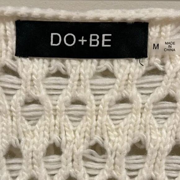 DO+BE Cardigan Sweater Color Block Grunge Oversized Looped Fringe Size Medium - Picture 5 of 8